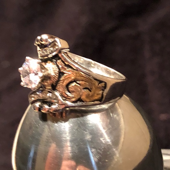 💥New Gorgeous Bob Berg Stamped CZ .925 & 10K Ring - Picture 6 of 8